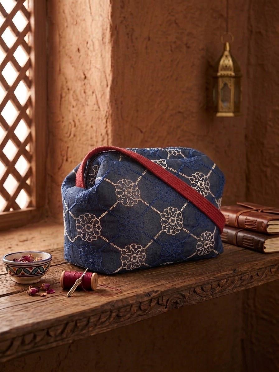 Borsa Margherita in denim con chiusura clic-clac
